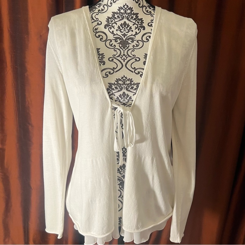 Lafayette 148 New York White Cardigan Size S